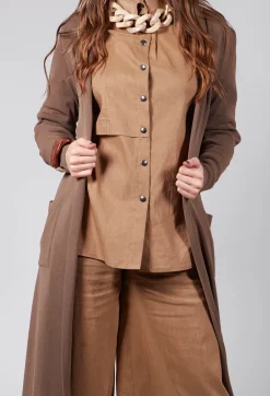 Long Knit Cardigan in Soil