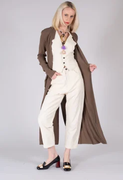 Long Knit Cardigan in Soil