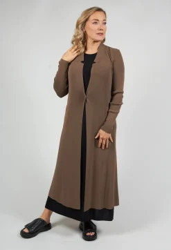 Long Knit Cardigan in Soil