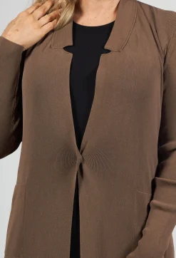 Long Knit Cardigan in Soil