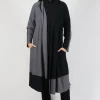 Long Length Cardigan in Black Grey Check