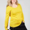 Long Length Long Sleeved T Shirt in Lemon