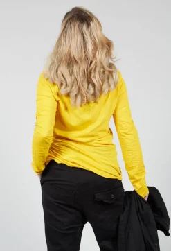 Long Length Long Sleeved T Shirt in Lemon