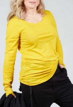 Long Length Long Sleeved T Shirt in Lemon