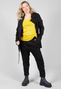 Long Length Long Sleeved T Shirt in Lemon