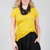 Long Length Short Sleeved T Shirt in Yellow