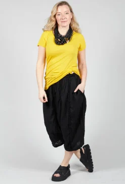 Long Length Short Sleeved T Shirt in Yellow
