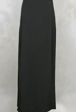 Long Length Skirt with Split in Moss Green