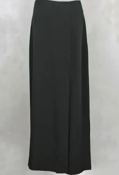 Long Length Skirt with Split in Moss Green
