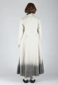 Long Ombre Coat in Cotone Degrade Sand