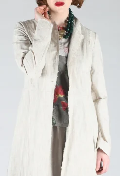 Long Ombre Coat in Cotone Degrade Sand