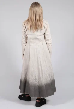 Long Ombre Coat in Cotone Degrade Sand
