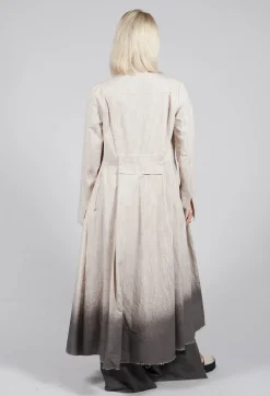 Long Ombre Coat in Cotone Degrade Sand
