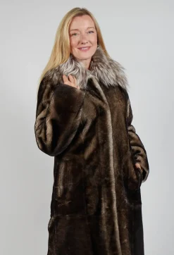 Long Opera Coat in White Smoke