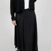 Long Pleated Skirt in Black