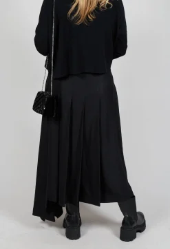 Long Pleated Skirt in Black