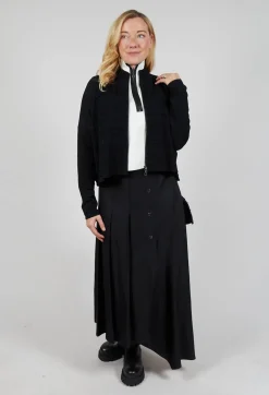 Long Pleated Skirt in Black