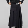 Long Pleated Skirt in Charcoal