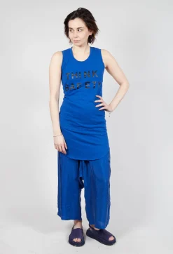 Long Printed Vest in Royal