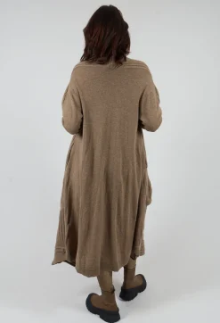 Long Ribbed Cardigan in Camel Mel