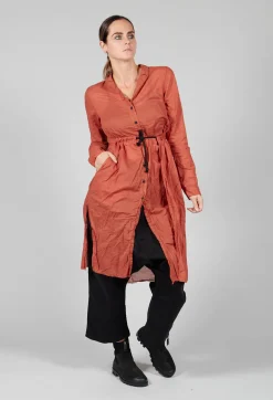 Long Sheer Shirt in Picante