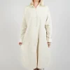 Long Shirt Dress V in Off White