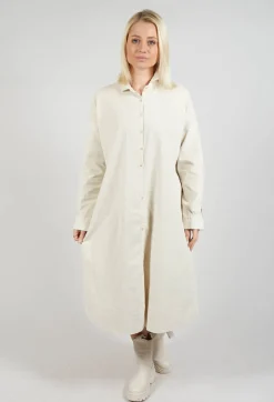 Long Shirt Dress V in Off White