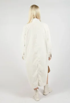 Long Shirt Dress V in Off White