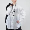 Long Shirt with Print in White