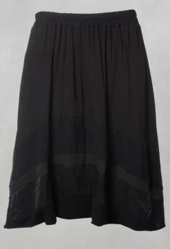 Long Skirt with Asymmetric Hem in Black