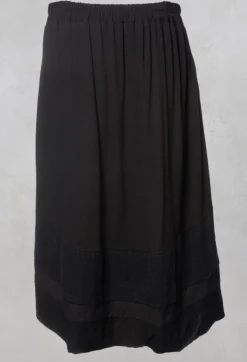 Long Skirt with Asymmetric Hem in Black