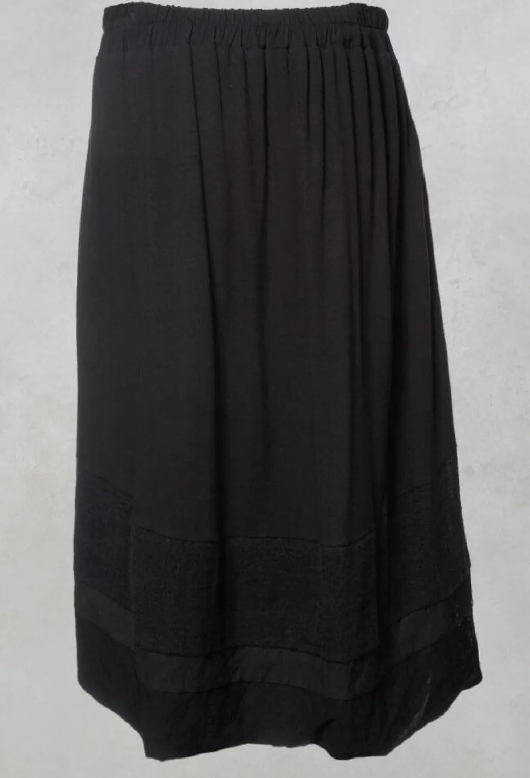 Long Skirt with Asymmetric Hem in Black