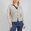 Long Sleeve Cardigan in Mastic