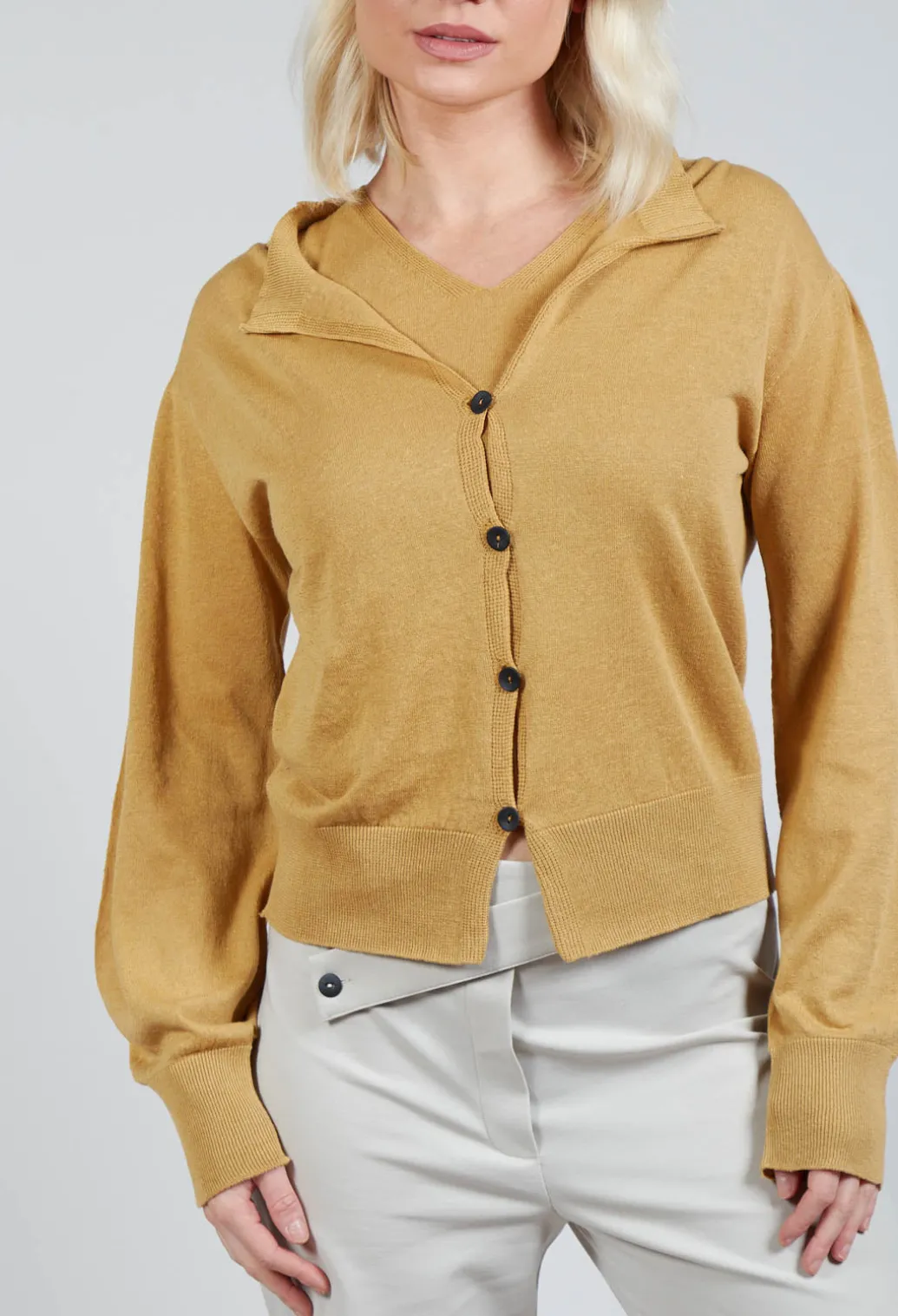 Long Sleeve Cardigan in Mustard