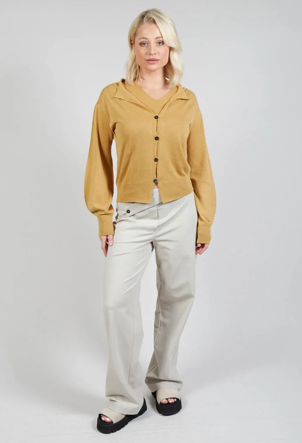 Long Sleeve Cardigan in Mustard