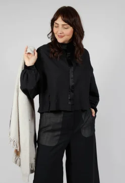 Long Sleeve Cotton Shirt in Black