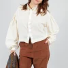 Long Sleeve Cotton Shirt in Cream