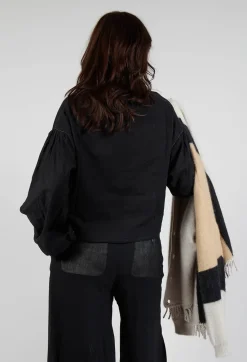 Long Sleeve Cotton Shirt in Black