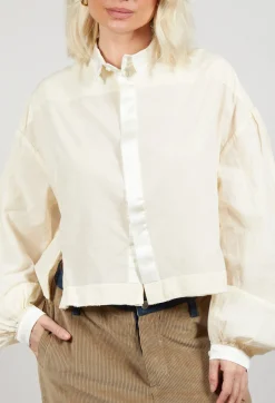 Long Sleeve Cotton Shirt in Cream