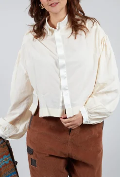 Long Sleeve Cotton Shirt in Cream