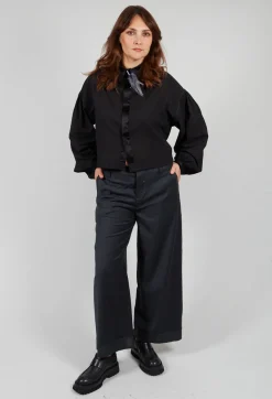 Long Sleeve Cotton Shirt in Black
