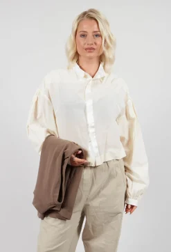 Long Sleeve Cotton Shirt in Cream