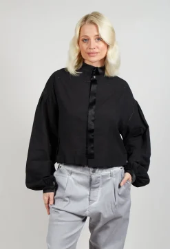 Long Sleeve Cotton Shirt in Black