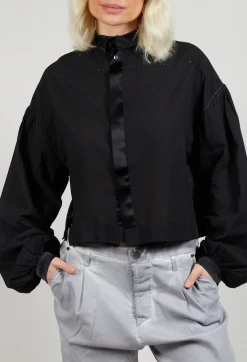 Long Sleeve Cotton Shirt in Black