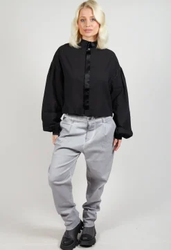 Long Sleeve Cotton Shirt in Black