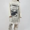 Long Sleeve High Neck Dress in Eraser Print
