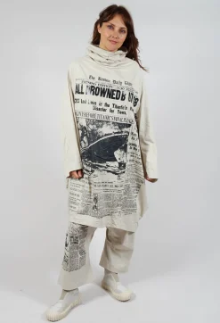 Long Sleeve High Neck Dress in Eraser Print