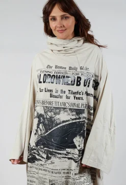 Long Sleeve High Neck Dress in Eraser Print