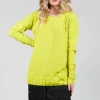 Long Sleeve Jersey T Shirt with Ruffle Hem in Spring