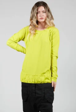 Long Sleeve Jersey T Shirt with Ruffle Hem in Spring